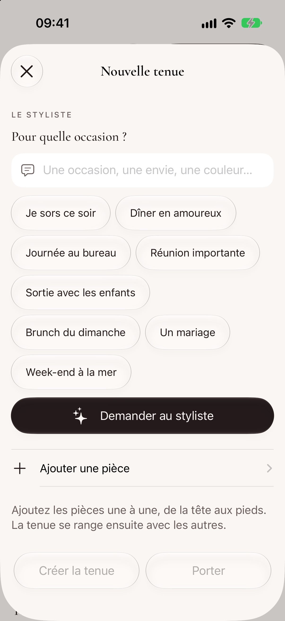 Nouvelle tenue : le styliste demande pour quelle occasion, journée au bureau, réunion, sortie avec les enfants…